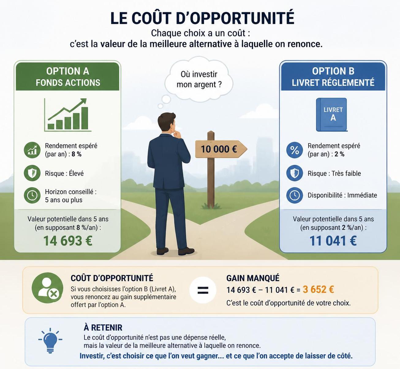 découvrez le coût d'opportunité et apprenez à l'utiliser pour maximiser vos investissements. comprenez ce concept essentiel pour prendre des décisions financières éclairées et optimiser vos rendements.