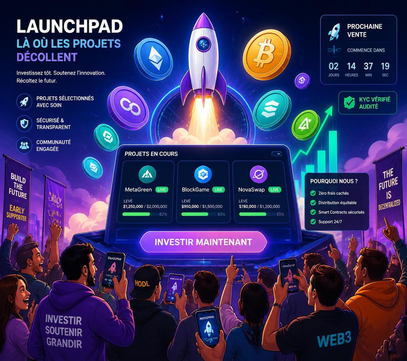 découvrez tout sur les launchpads crypto : comprenez leur fonctionnement, explorez leurs avantages et soyez conscient des risques associés pour investir en toute sécurité.