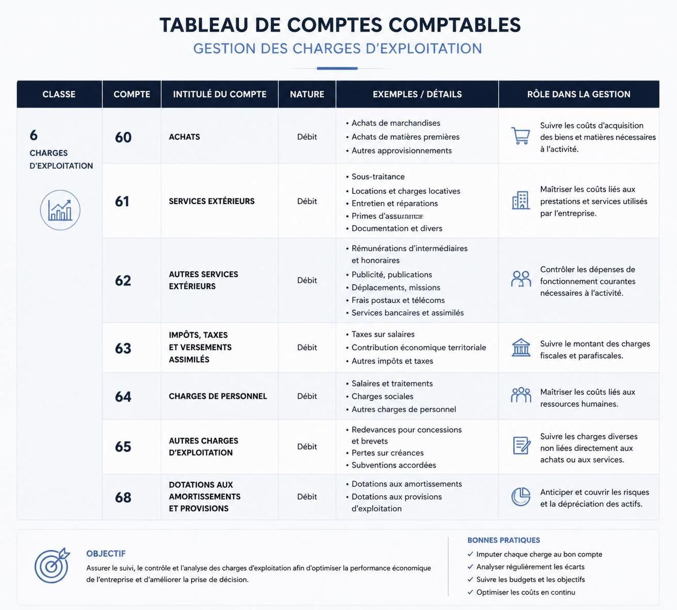 découvrez l'importance du compte 63 dans la gestion des charges d’exploitation et comprenez comment il facilite le suivi et le contrôle des dépenses courantes de votre entreprise.